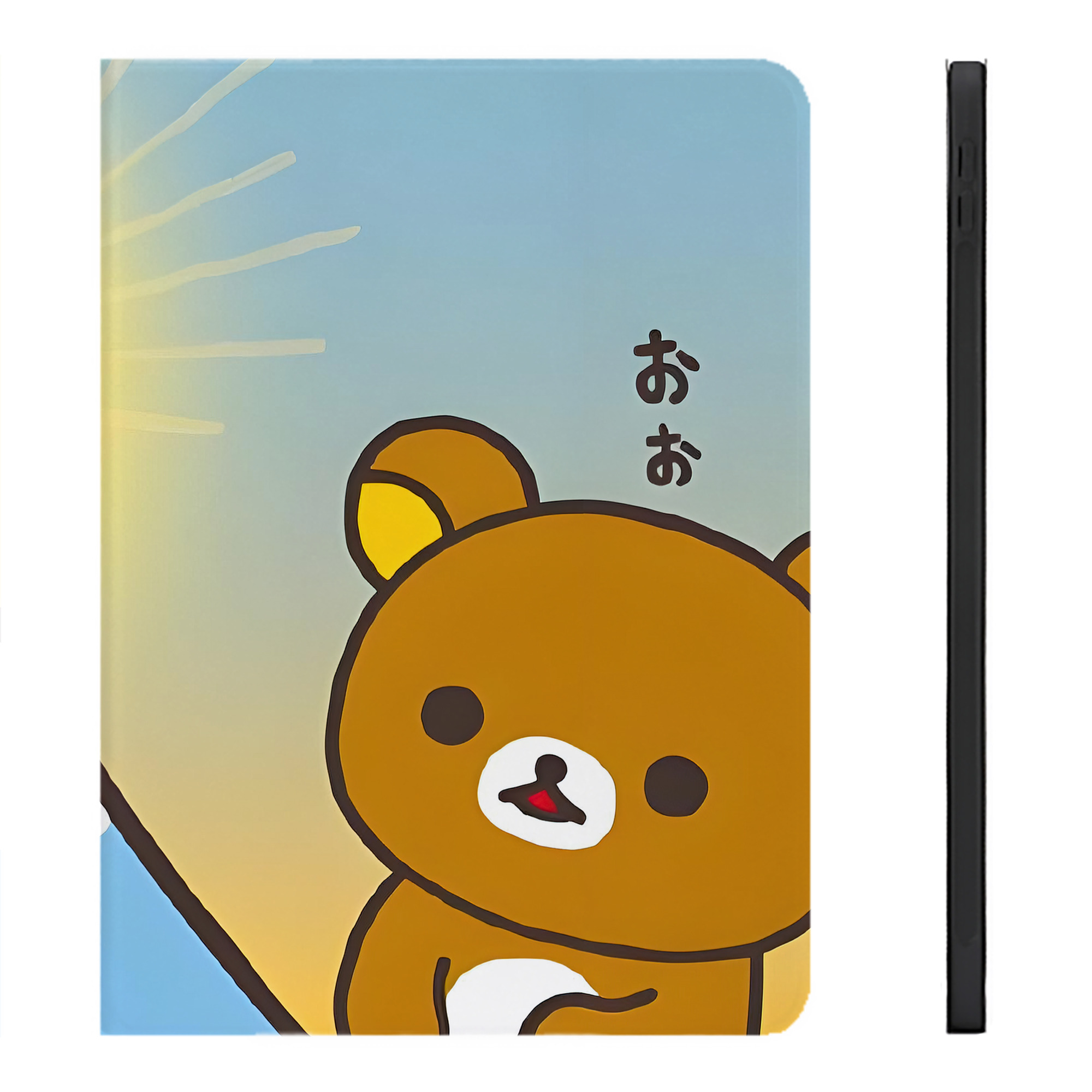 （画像用） リラックマ リラックマ キイロイトリ Rilakkuma Korilakkuma Kiiroitori IPadケース ペンホルダー付き ブックスタイルデザイン